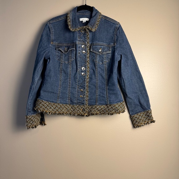 Coldwater Creek Denim Jacket with Decorative Trim P12, UGC - Picture 2 of 11